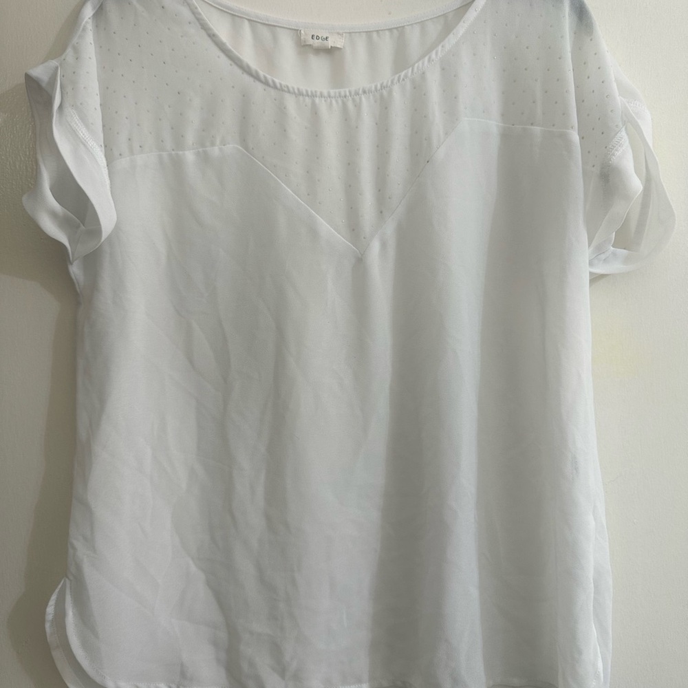 Edge White Sheer Blouse